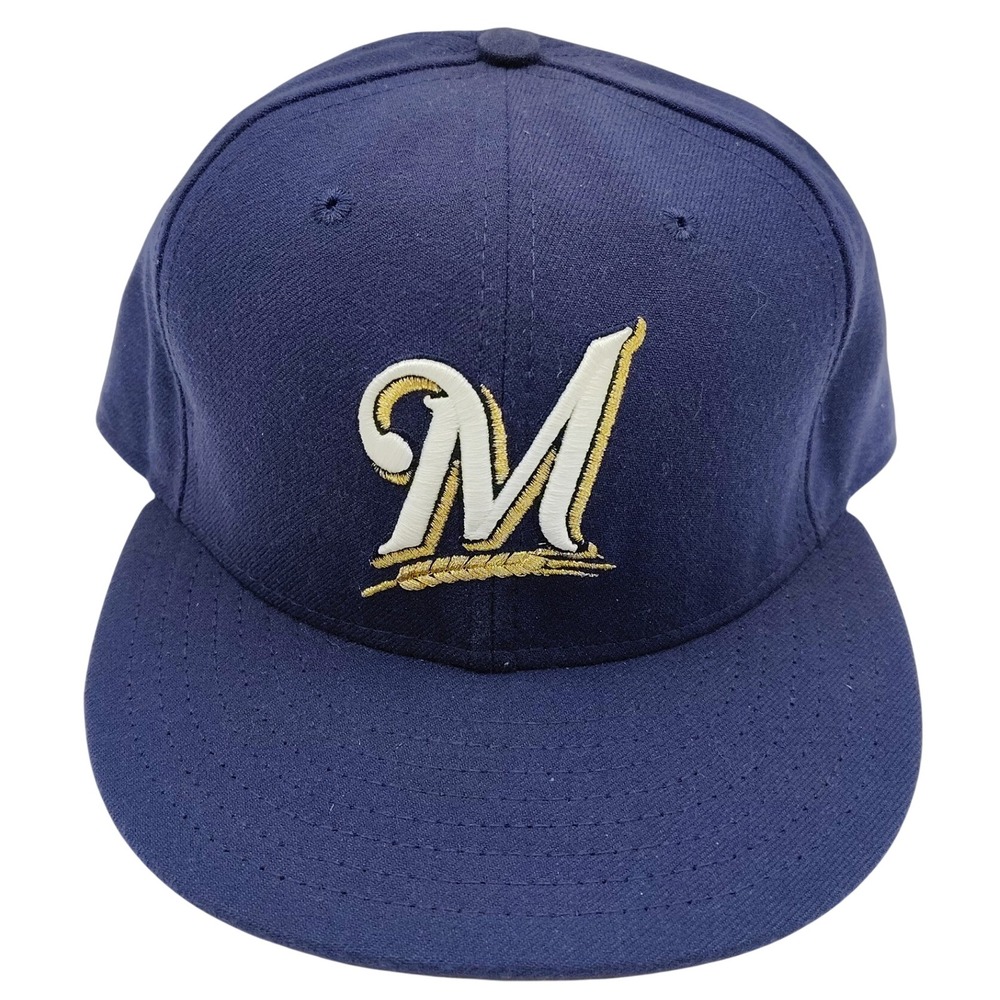 VINTAGE Milwaukee Brewers Hat Cap 7 1/2 New Era 59fifty Fitted Made In USA MLB